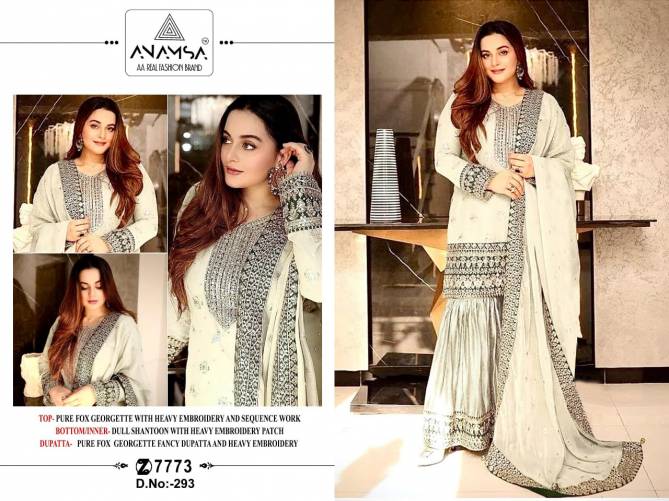 Anamsa 293 Heavy Embroidery Georgette Pakistani Suits Wholesale Shop In Surat